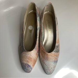 Vintage California Magdesians Pumps Printed Wedges Leather Uppers Women’s 9.5W